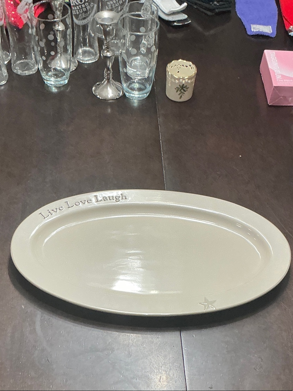 Primitives by Kathy Cream 'Live Love Laugh' Oval Serving Platter